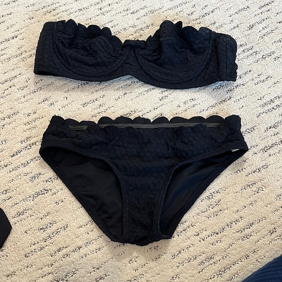 kate spade Other - Kate spade black bikini - scalloped look